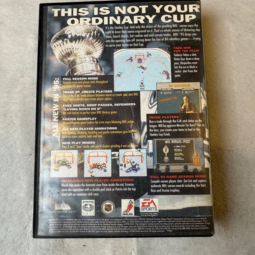 NHL 95 EA Sports Sega Genesis Video Game Cartridge Manual Case - Picture 6 of 7